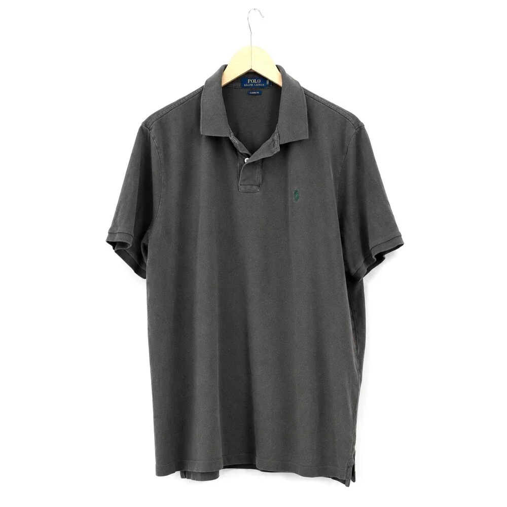 Polo Ralph Lauren Polo Shirt Mens XLTG Brown Green Pony 100% Cotton Big Tall